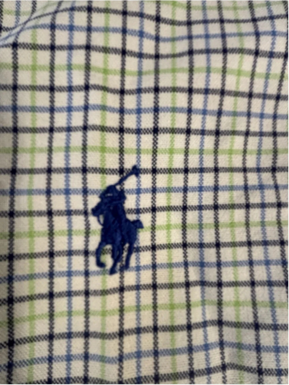 Polo Ralph Lauren Men’s L Classic Fit Blue Green Plaid Button Down Pony